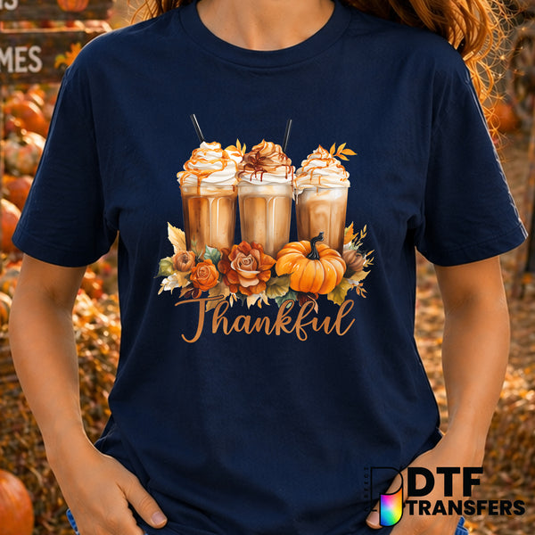 Thankful Coffee Lover – Thanksgiving DTF Transfer