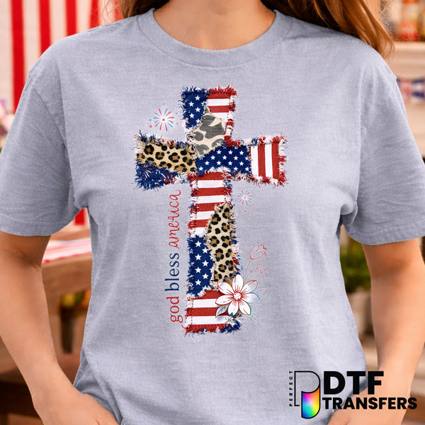 God Bless America – Fourth of July DTF Transfer