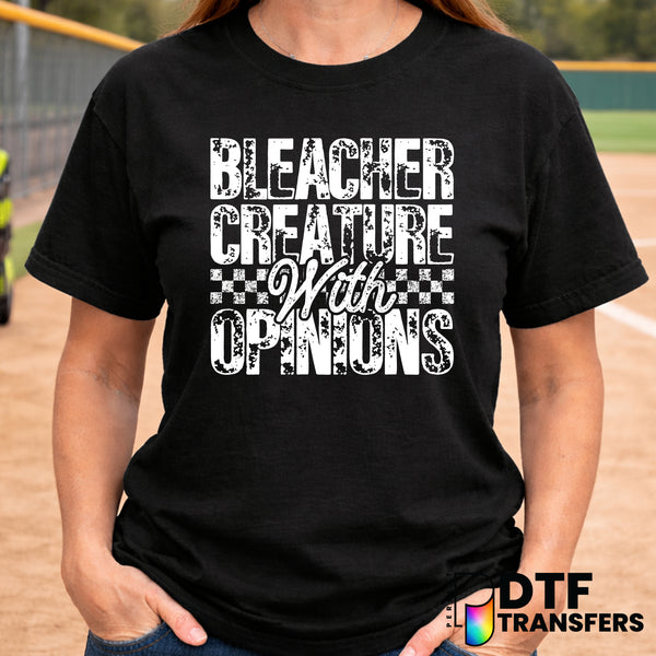 Bleacher Creature with Opinions – Softball DTF Transfer