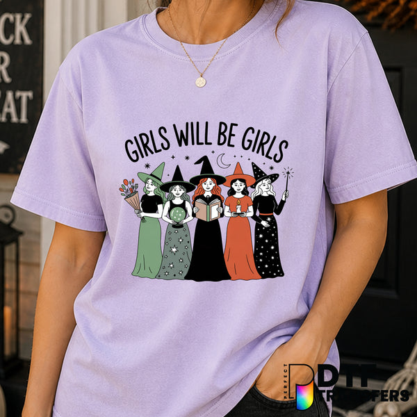 Girls Will Be Girls Witch Halloween – DTF Transfer