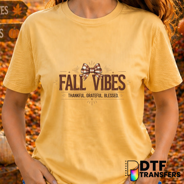 Fall Vibes Thankful Grateful Blessed – Thanksgiving DTF Transfer