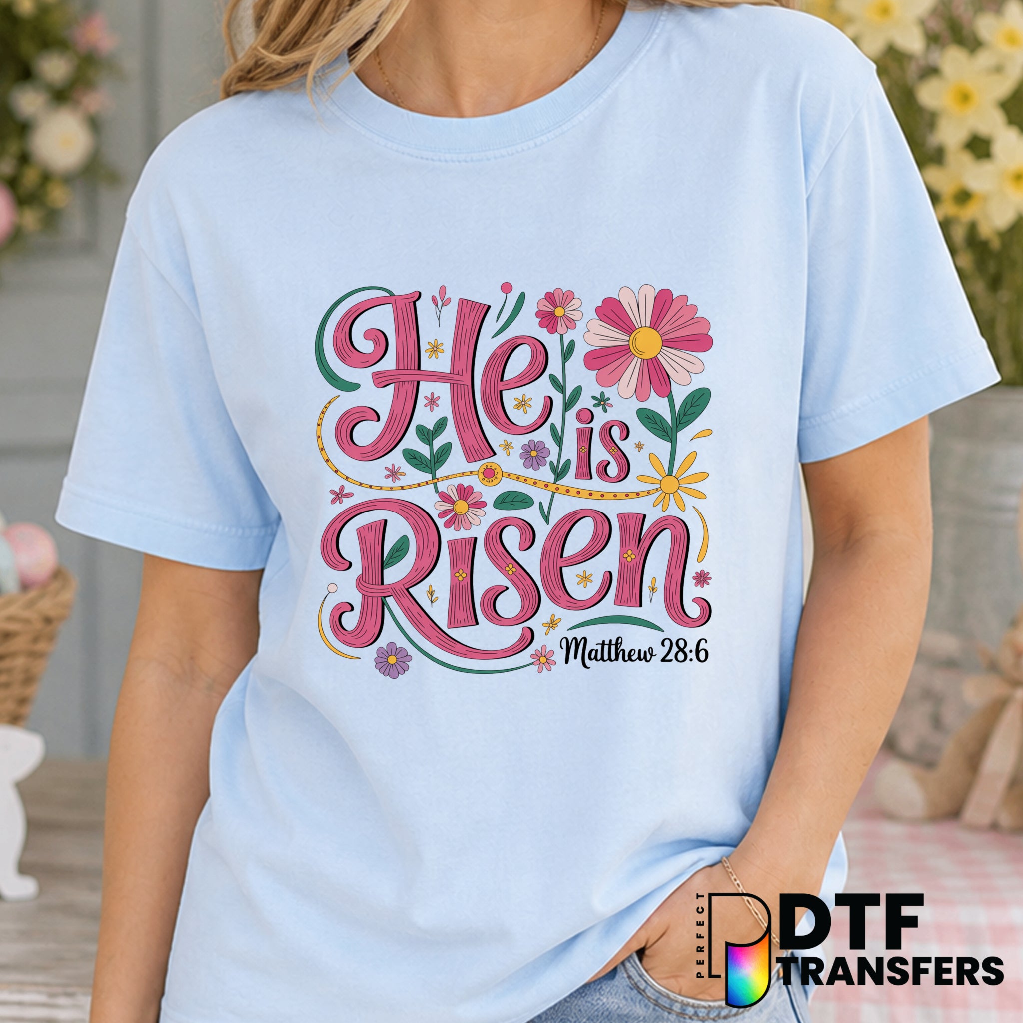 He Is Risen – Easter DTF Transfer