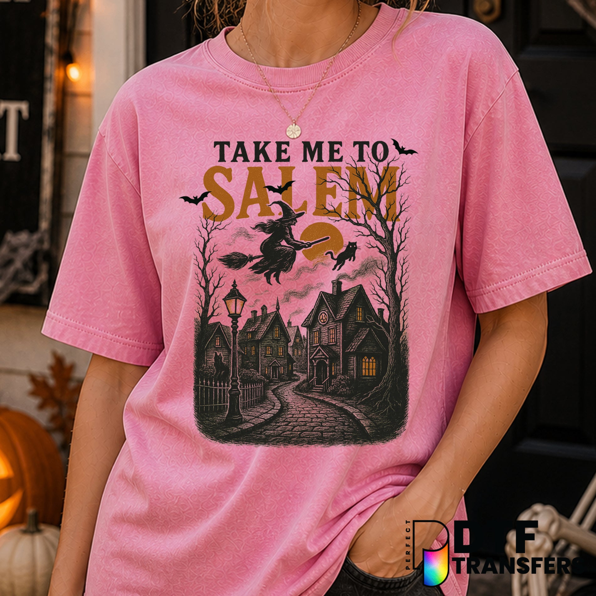 Take Me To Salem Grunge Halloween Witch – Halloween DTF Transfer