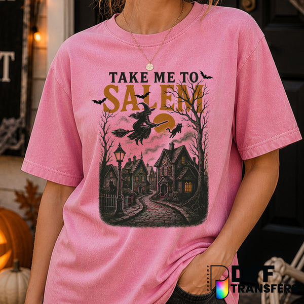 Take Me To Salem Grunge Halloween Witch – Halloween DTF Transfer