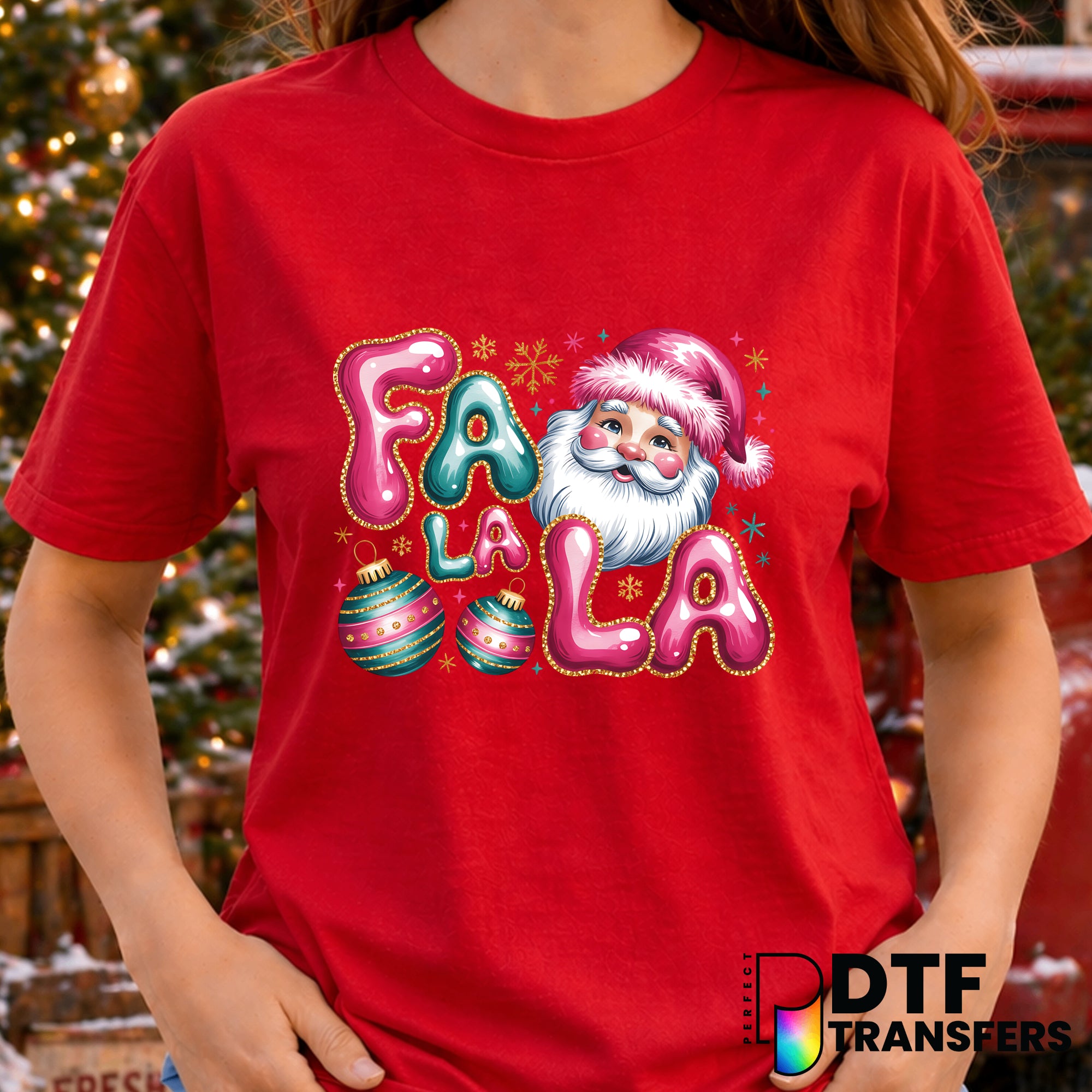Fa La La Santa Hat – Christmas DTF Transfer