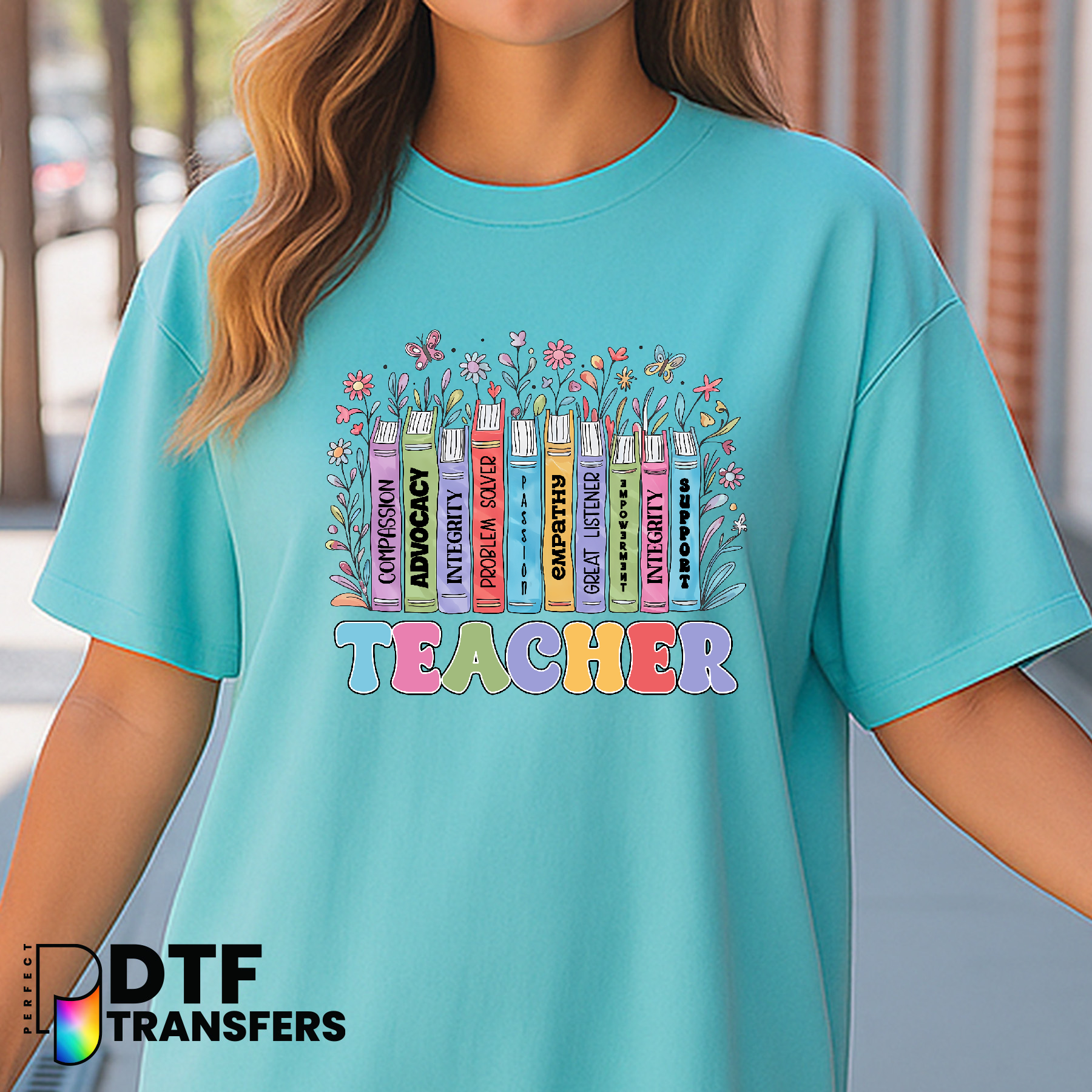 Floral Books TEACHER – Teacher DTF Transfer