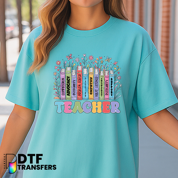 Floral Books TEACHER – Teacher DTF Transfer