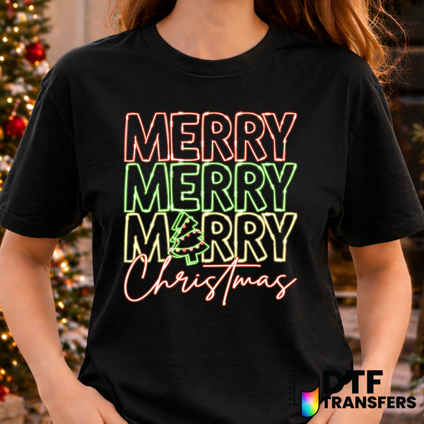 Merry Merry Merry Christmas – Christmas DTF Transfer