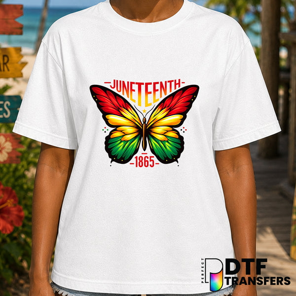 Juneteenth Butterflies 1865 Colorful Black History – Black History Month DTF Transfer