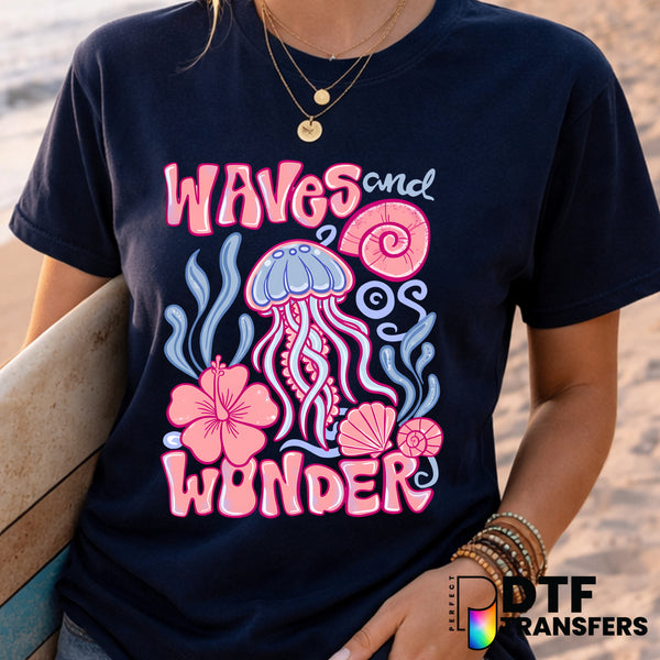 WAVES AND WONDER – Surfing DTF Transfer