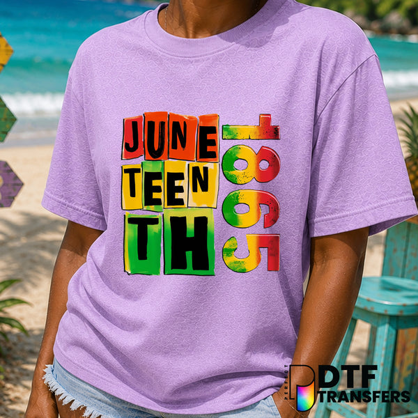 Juneteenth 1865 Colorful Stacked – Black History Month DTF Transfer