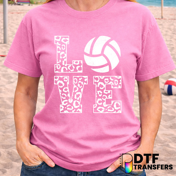 LOVE Leopard Volleyball – DTF Transfer