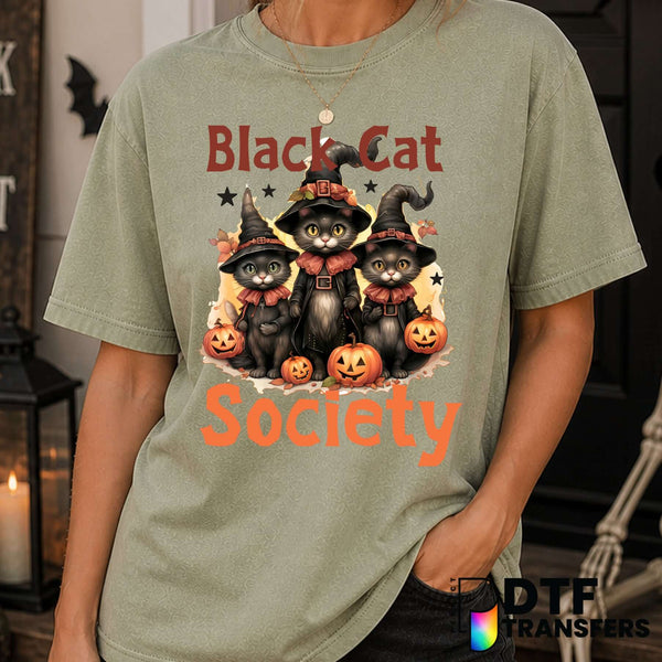 Black Cat Society – Halloween DTF Transfer