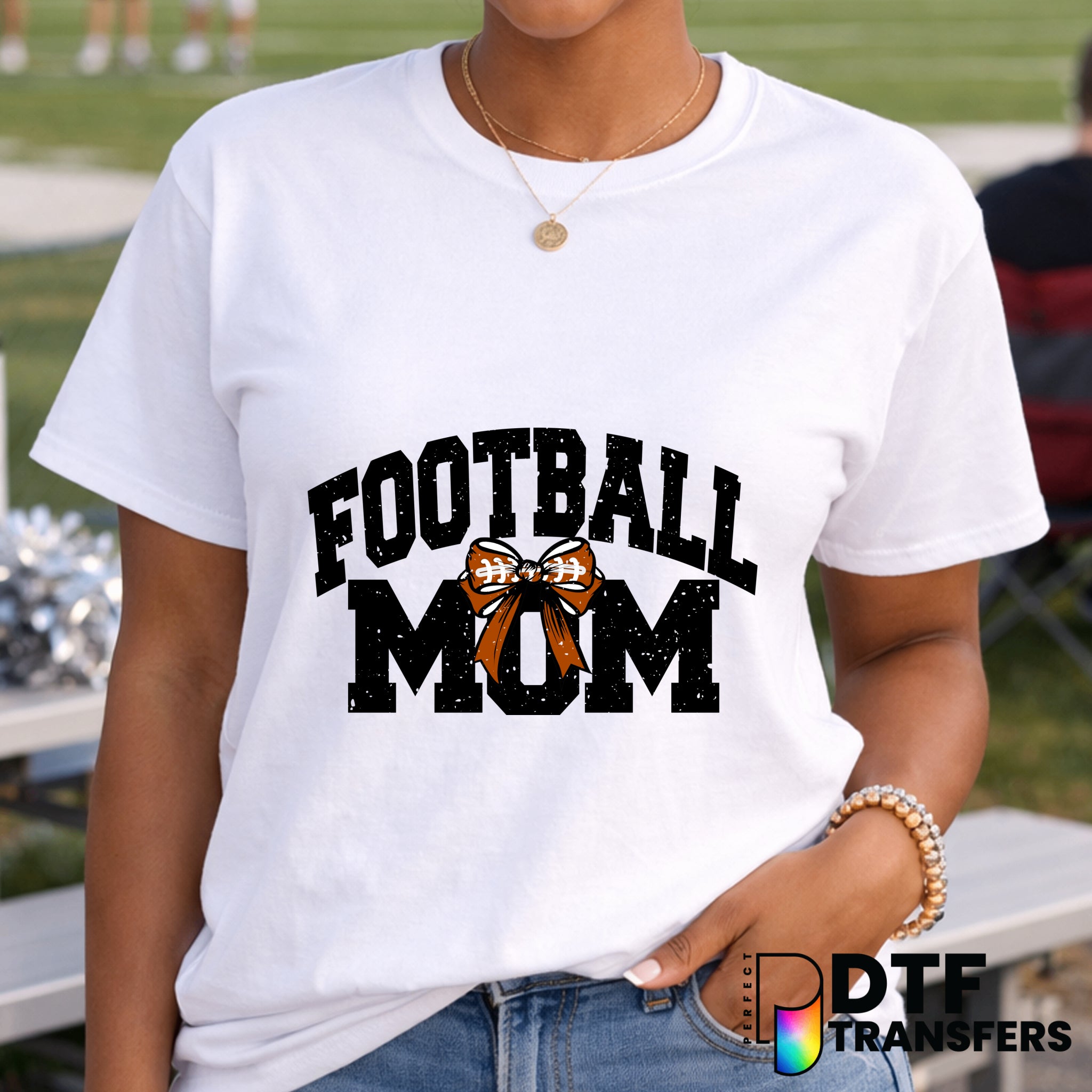 Football Mom Varsity Arch Bow Coquette – Football DTF Transfer