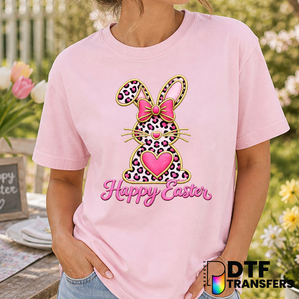 Happy Easter Leopard Print Bunny – Easter DTF Transfer