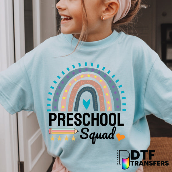 Preschool Squad Welcome Back to School Classroom Teacher DTF Transfer