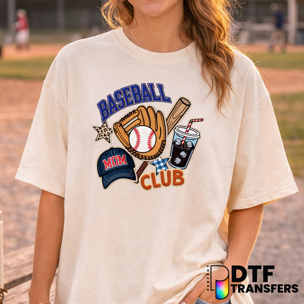 Baseball Mom Club – Baseball DTF Transfer