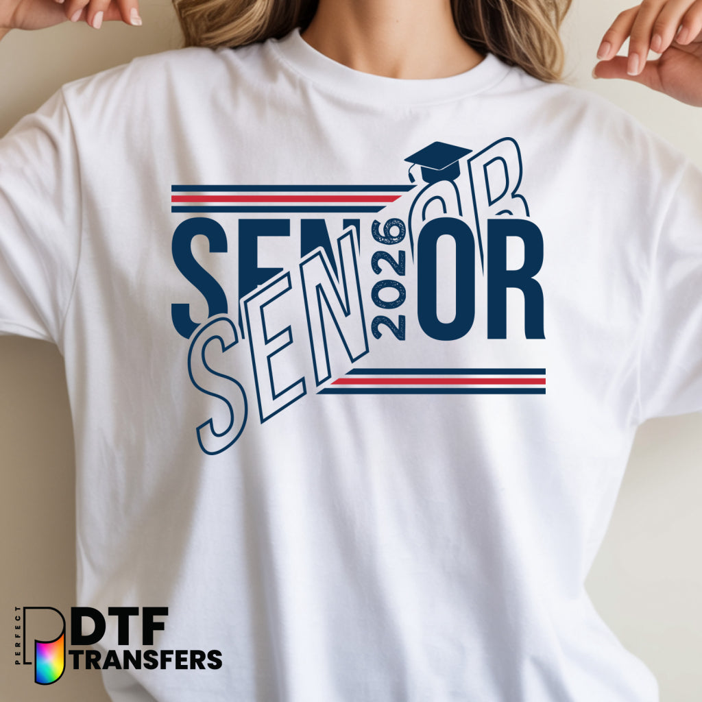 SENIOR 2026 Graduation Cap – School Teacher Spirit DTF Transfer