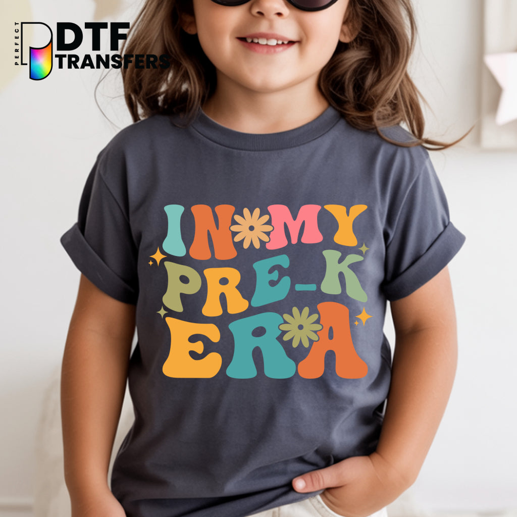 "In My Pre-K Era" – Retro Rainbow Pre-K School DTF Transfer