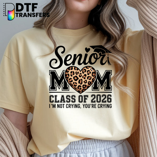Leopard Heart Senior Mom Class of 2026 – Teacher DTF Transfer