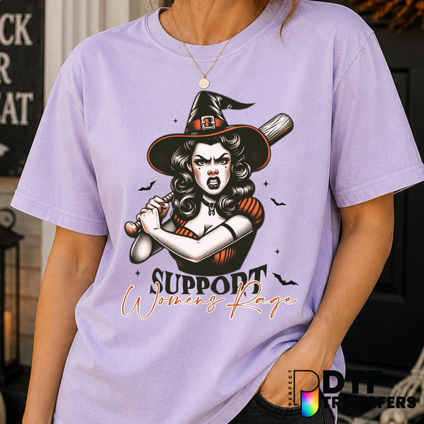 Support Women's Rage Witch – Halloween DTF Transfer