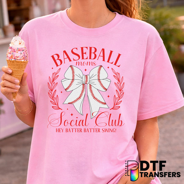 Baseball Moms Social Club – Baseball DTF Transfer