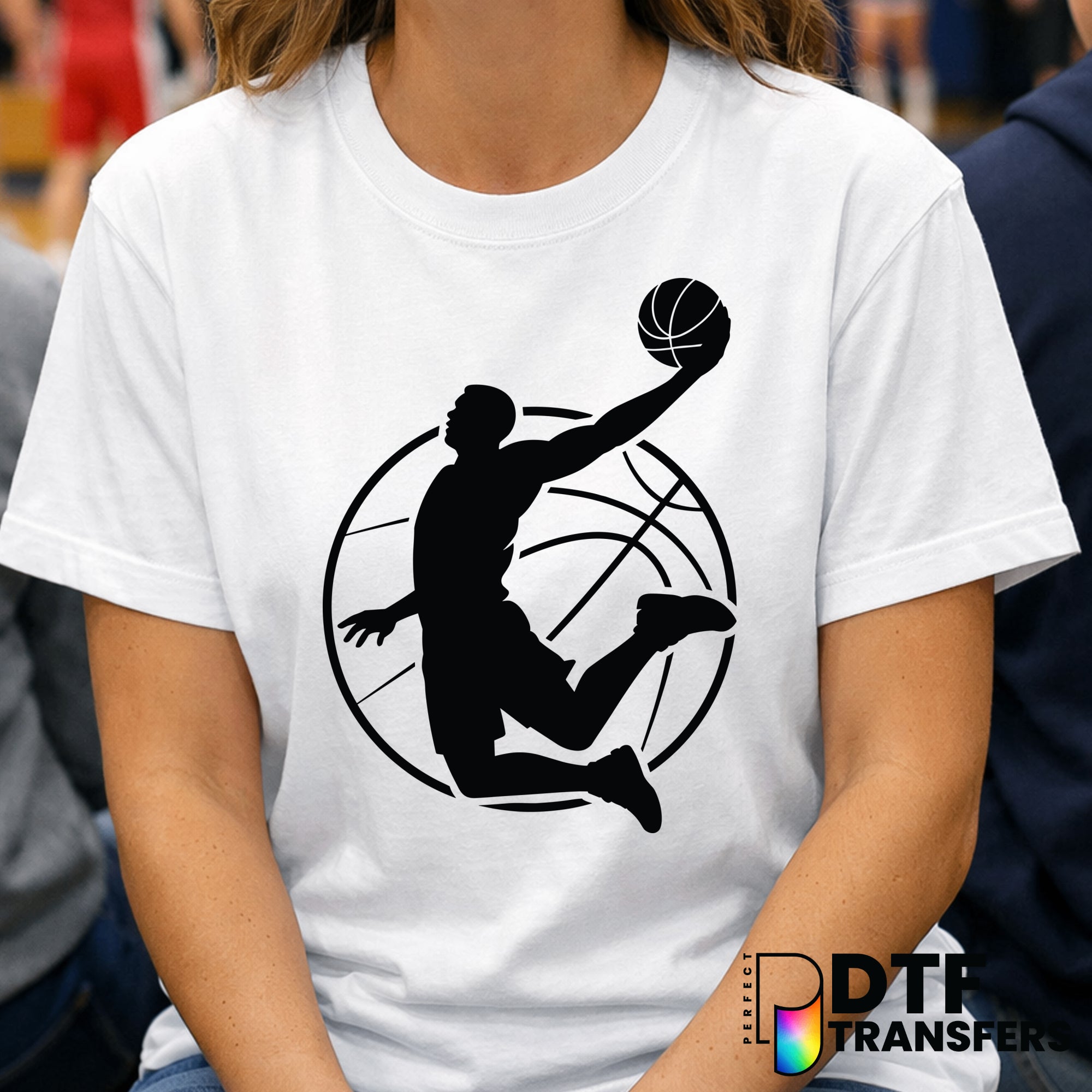 Dunking Basketball Player – Basketball DTF Transfer