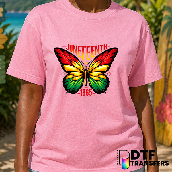 Juneteenth Butterflies 1865 Colorful Black History – Black History Month DTF Transfer