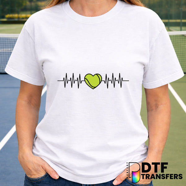 Tennis Heartbeat – Tennis DTF Transfer