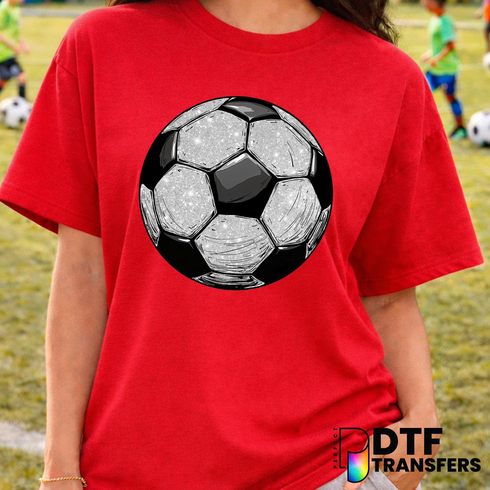SOCCER Pink Distressed with Ball – Soccer DTF Transfer