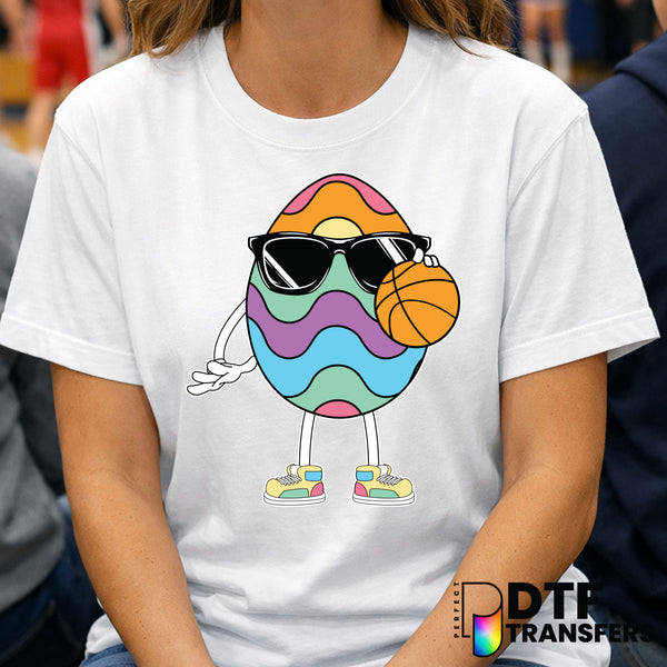 Colorful Easter Egg Basketball – DTF Transfer