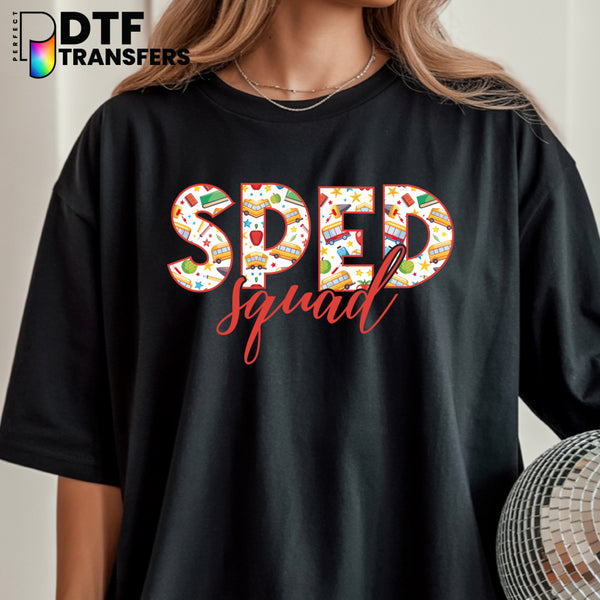 SPED Squad Bus Pattern Script – Special Education DTF Transfer