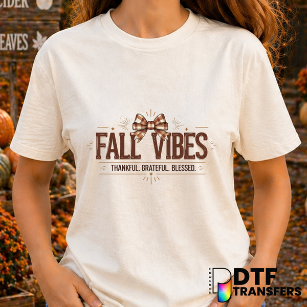 Fall Vibes Thankful Grateful Blessed – Thanksgiving DTF Transfer