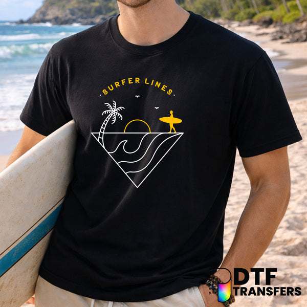 Surfer Lines – Surfing DTF Transfer