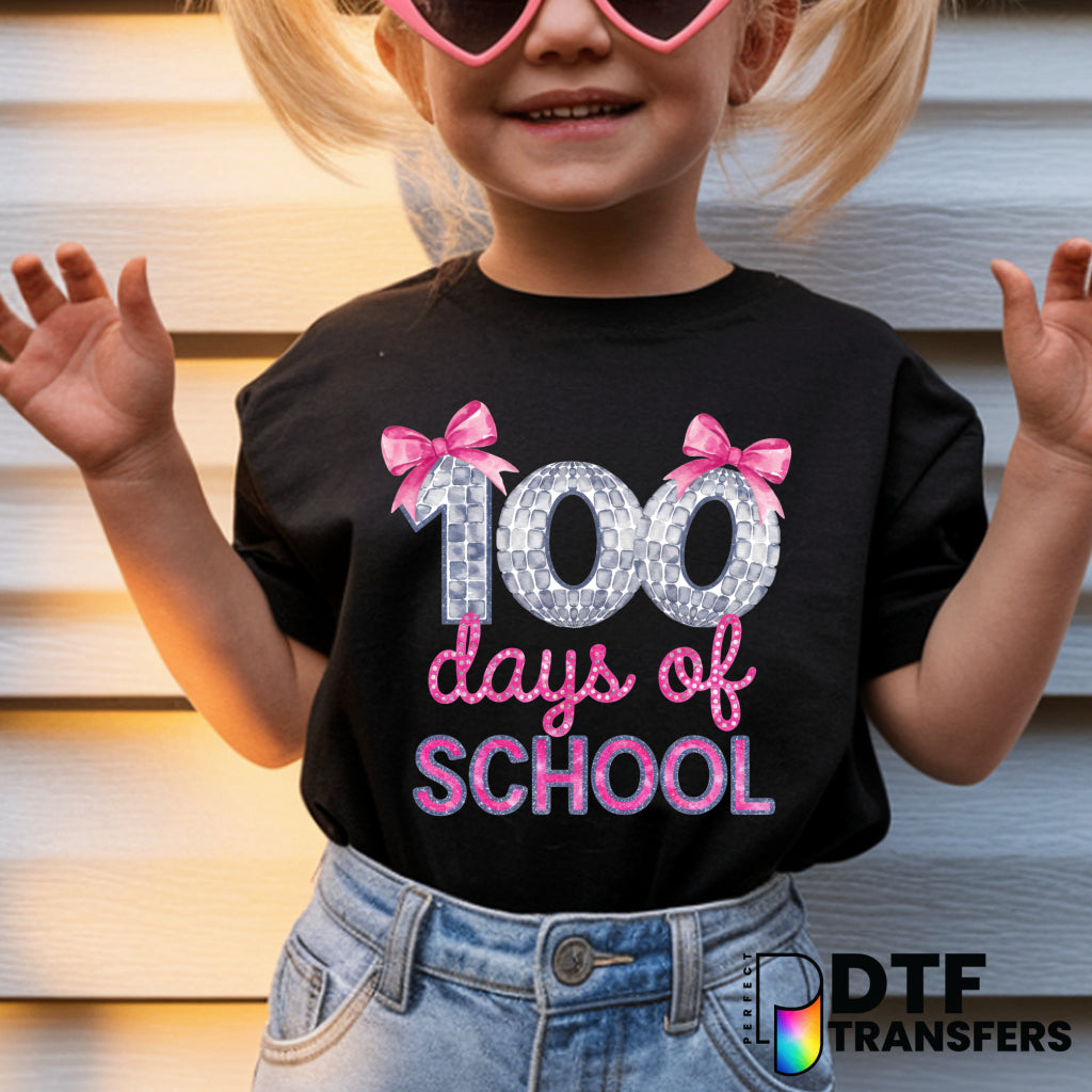 100 DAYS BRIGHTER Disco Ball – Teacher DTF Transfer