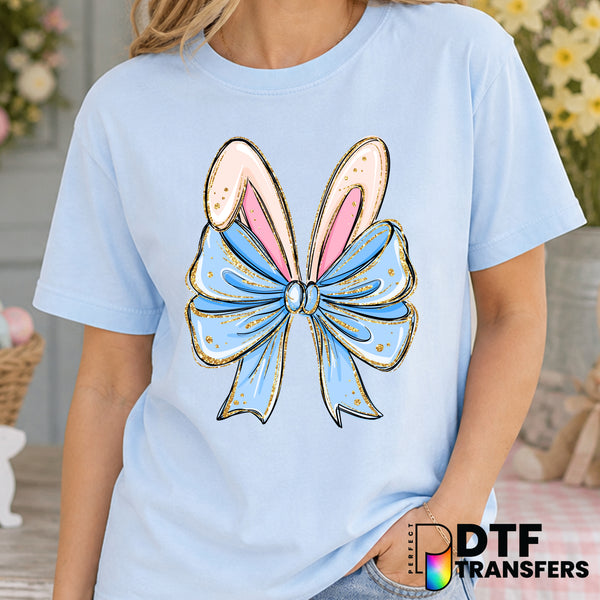 Coquette Bunny Ears with Bow – Easter DTF Transfer