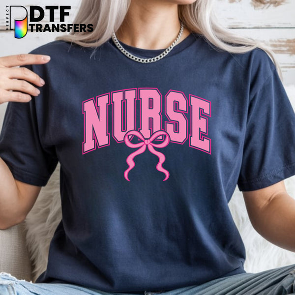 SCHOOL NURSE HEALTH SQUAD Pink Bow – School Nurse DTF Transfer
