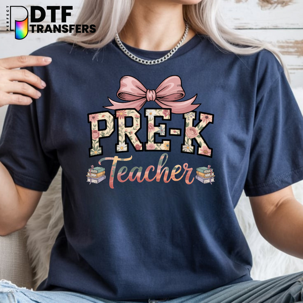 Prek Teacher Floral – Teacher DTF Transfer