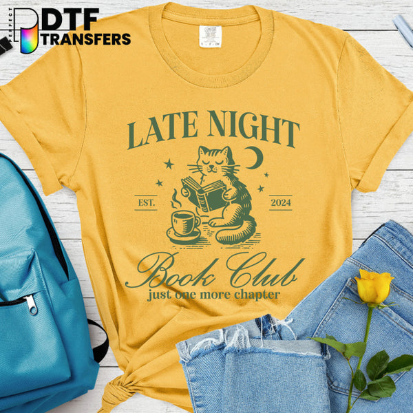Late Night Book Club – Floral Book Teacher DTF Transfer