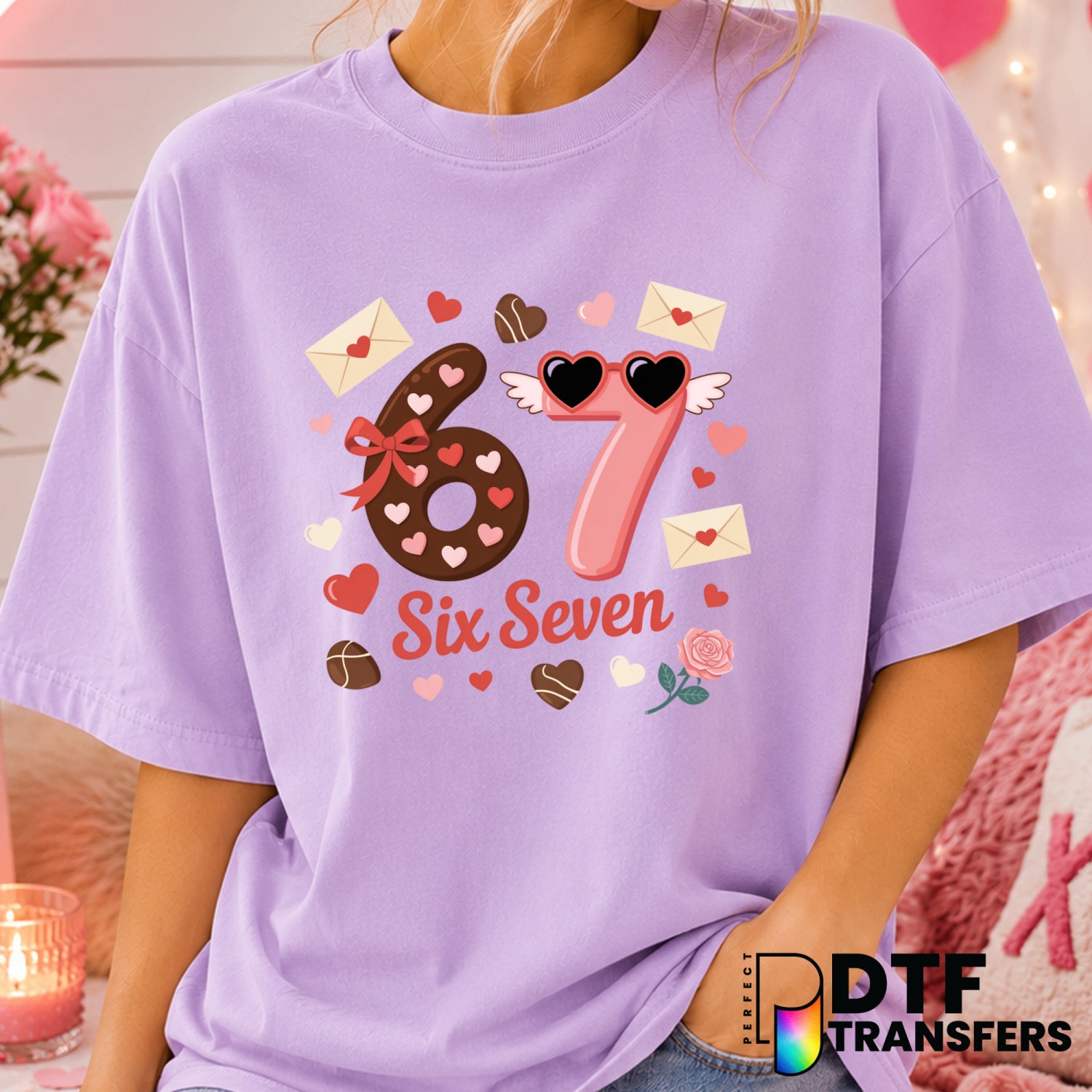 67 Letters Coquette Bow – Valentine's Day DTF Transfer (view 1 of 2) – by Perfect DTF Transfers – Premade DTF Transfers –...