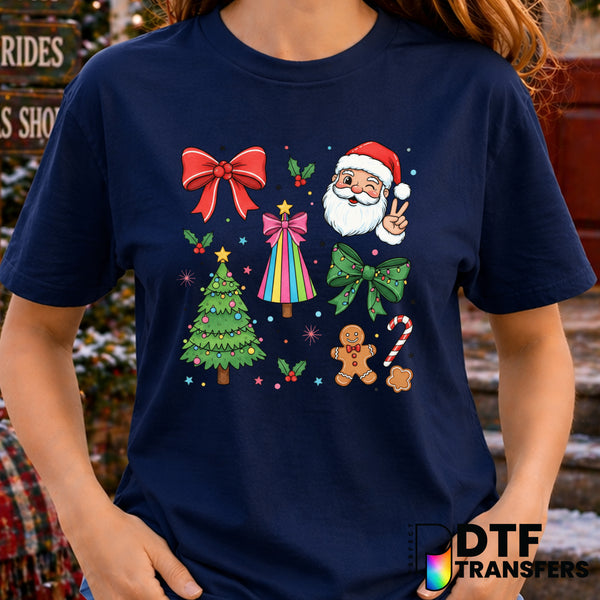Preppy Santa Collage – Christmas DTF Transfer