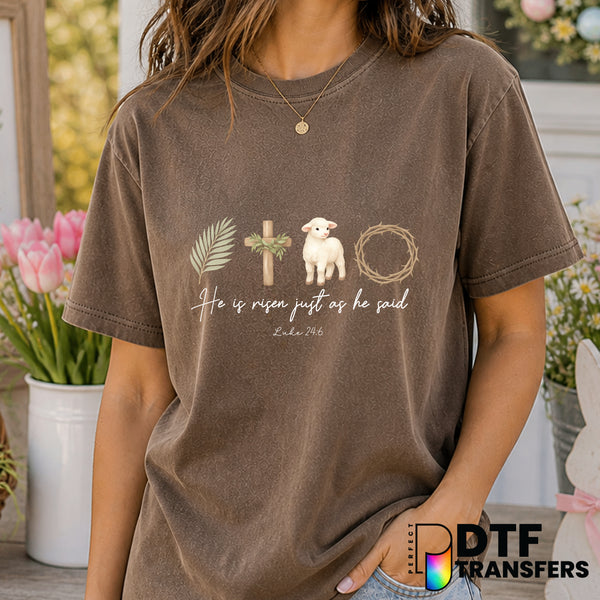 He is Risen – Easter DTF Transfer