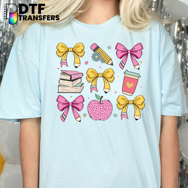 HERE COMES THE BUS A TEACHER'S FAVORITE WORDS – Teacher School Bus DTF Transfer