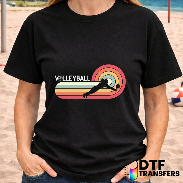 Retro Rainbow – Volleyball DTF Transfer