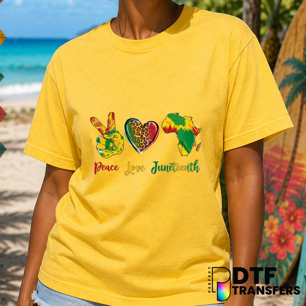 Peace Love Juneteenth – Black History Month DTF Transfer