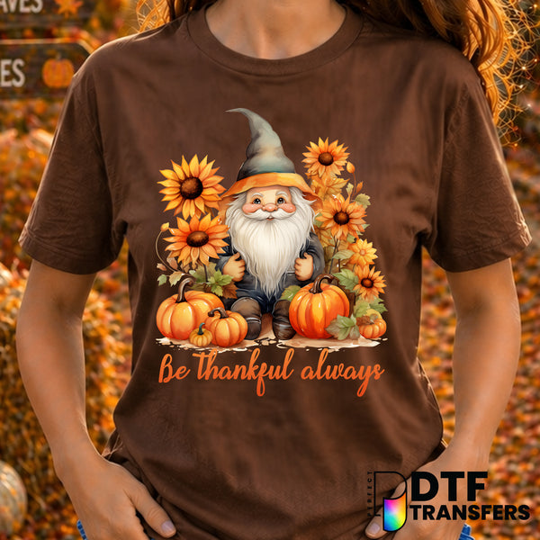 Be Thankful Always – Thanksgiving DTF Transfer