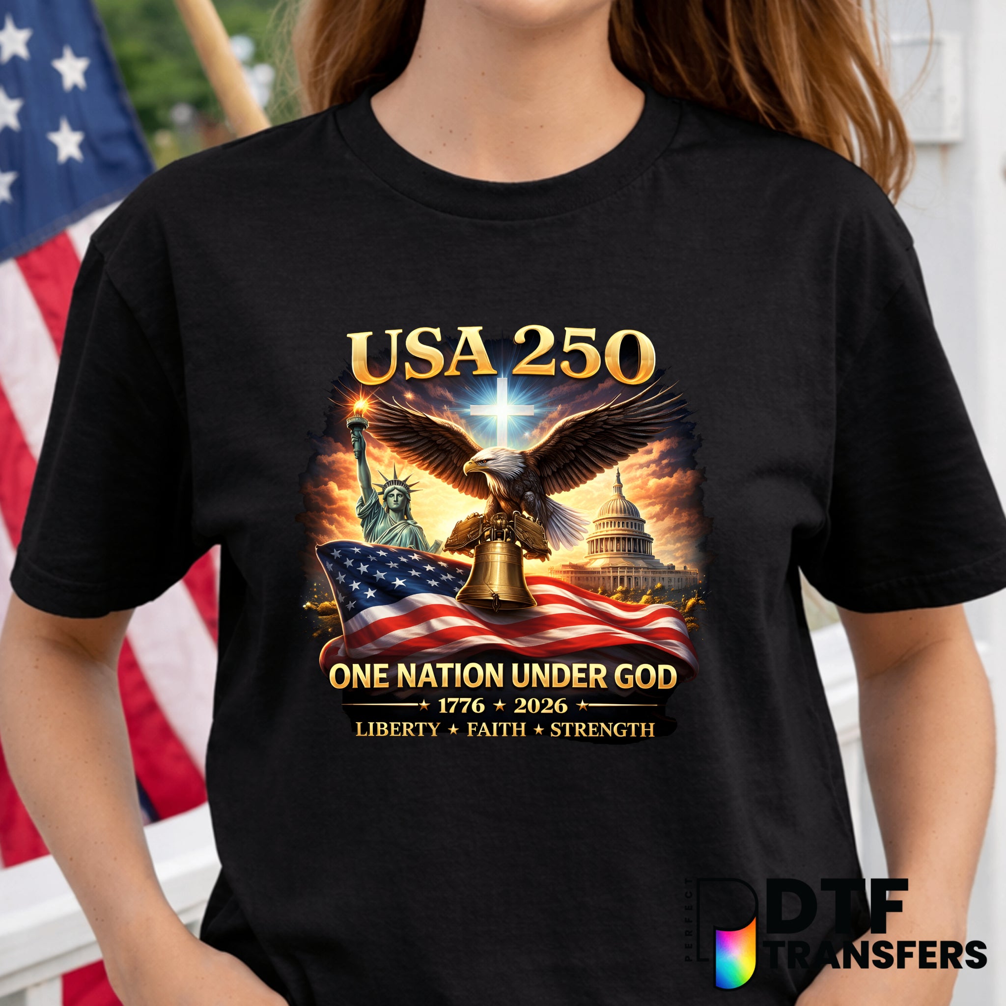 USA 250 ONE NATION UNDER GOD – Fourth of July DTF Transfer