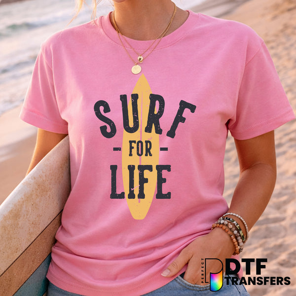 Surf For Life Surfing Retro – DTF Transfer