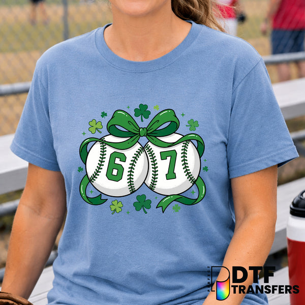 St. Patrick's Day 67 Baseball Bow – DTF Transfer
