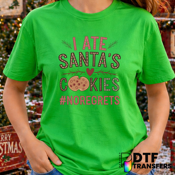 I Ate Santa's Cookies Funny No Regrets – Christmas DTF Transfer